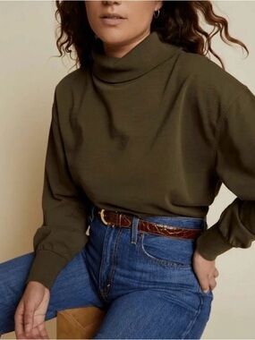 Nation LTD Olive Green Turtleneck Pullover